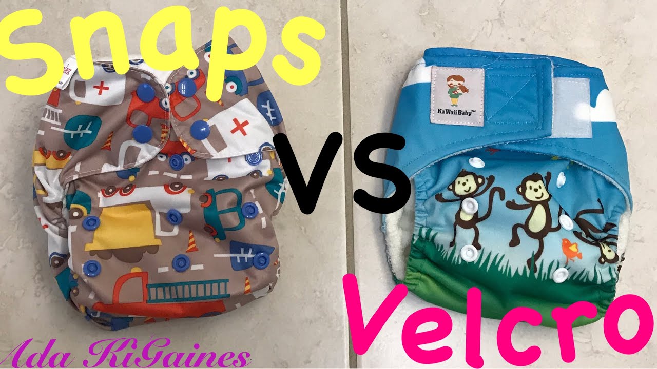 Cloth Diapers Snaps VS Velcro - YouTube