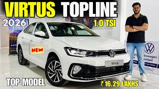 Volkswagen Virtus Topline 1.0 Tsi AT 2026 Detailed Review ✅ Virtus Top Model Price &amp; Features 🔥