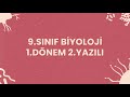 9. Sınıf Biyoloji – 1. Dönem 2. Yazılı Hazırlık | Senaryolara Uygun Genel Tekrar #2026