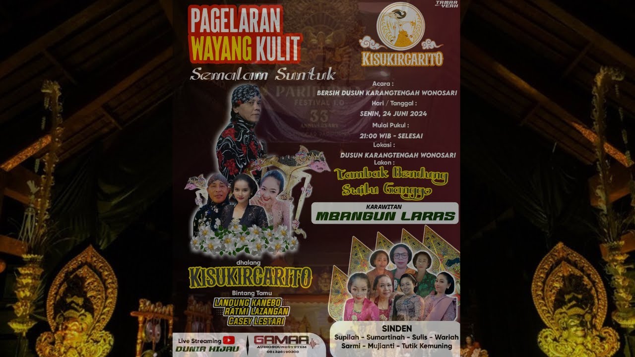 Live WAYANG KULIT KI SUKIR PURBO CARITO KANTI LAKON 