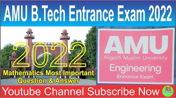 amu b.tech Entrance Exam 2022 mathematics most important Question & answer by rs choudhary