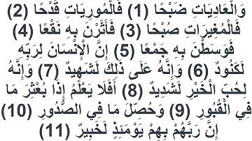100سورة العاديات العيون الكوشي