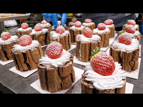이색디저트로 대박난 가게?! 통나무 케이크와 다쿠아즈 / How to make log cake & dacquoise - Korean street food