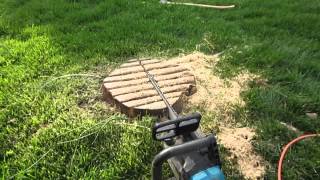 Stump Grinding with a chain saw. By David Termini part 1