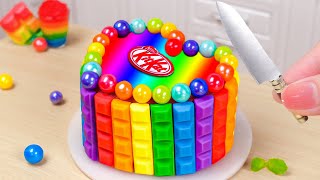 KITKAT Chocolate Rainbow Heart Cake Decorating  Satisfying Miniature Rainbow Cake Recipes