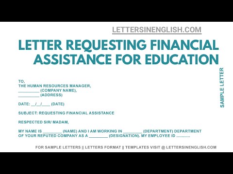 Financial Assistance Letter - Sample Letter Requesting Financial Assistance For Education