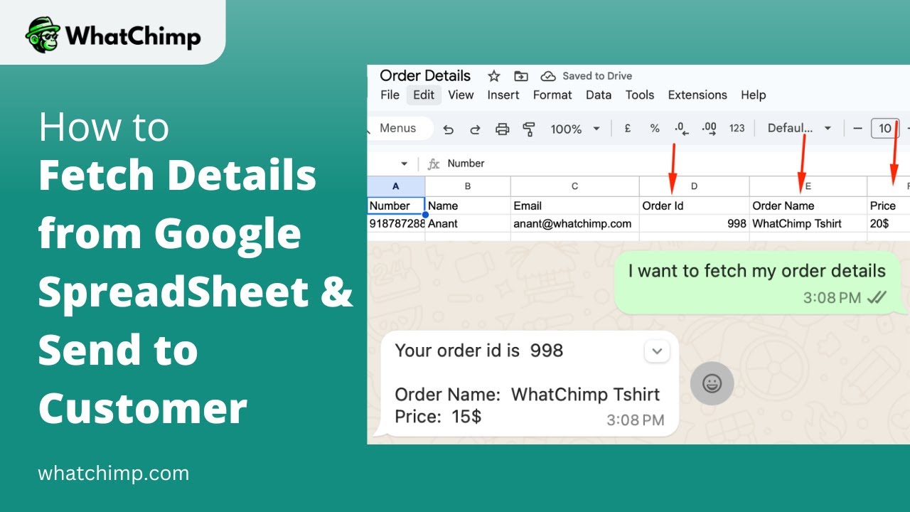 How to Fetch Details from Google Spreadsheet | WhatChimp - YouTube