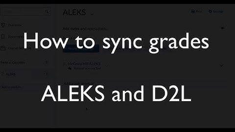 How to sync gradebooks in ALEKS and D2L