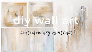 DIY Contemporary Art // Textured Abstract Wall Art | Canvas & Wood