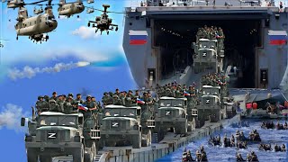 May 10th! Aircraft Carrier Carrying 18,000 Russian Reinforcements, Hit by Ukrainian Cluster Bomb