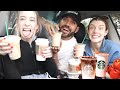 TRYING NEW FALL MENU ITEMS (STARBUCKS AND DUNKIN) !!