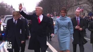 President Donald Trump walks parade route on Inauguration Day 2017