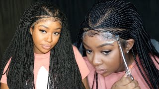 10 Minute Braids | Realistic Cornrow Braided Lace Wig Install | Express Wig Braids