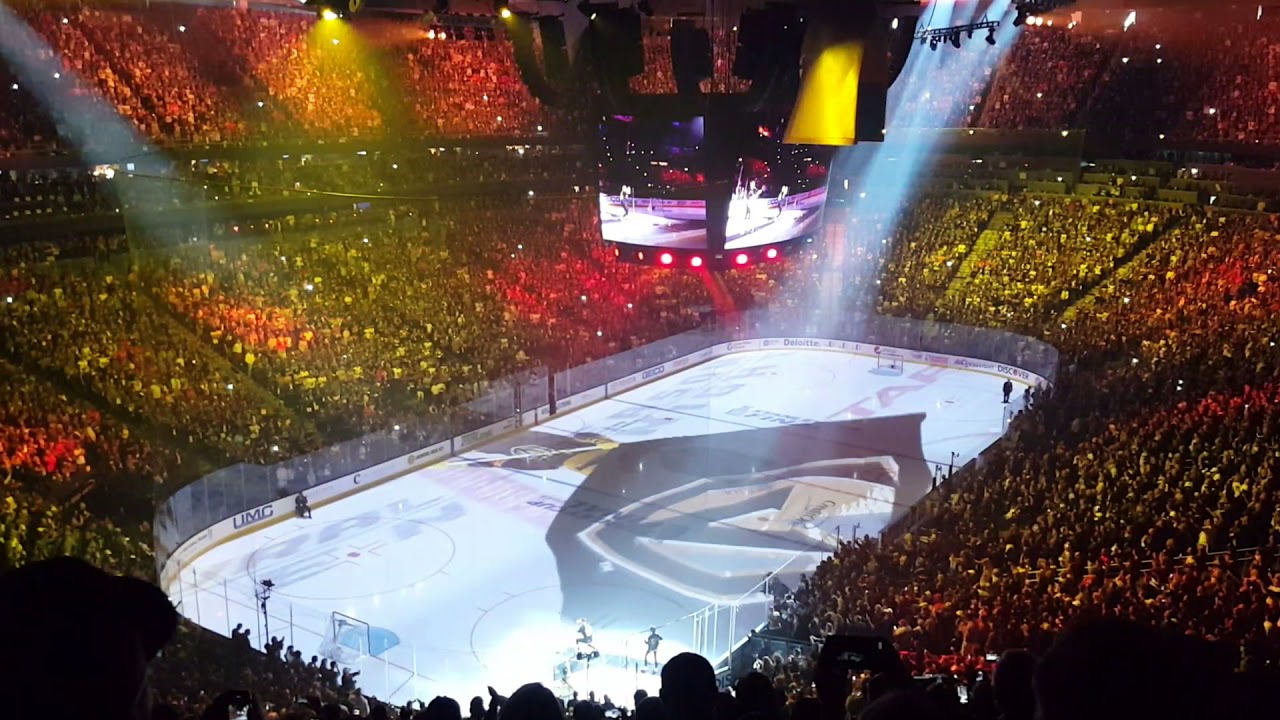 Imagine Dragon perform before 2018 Stanley Cup Final game 2