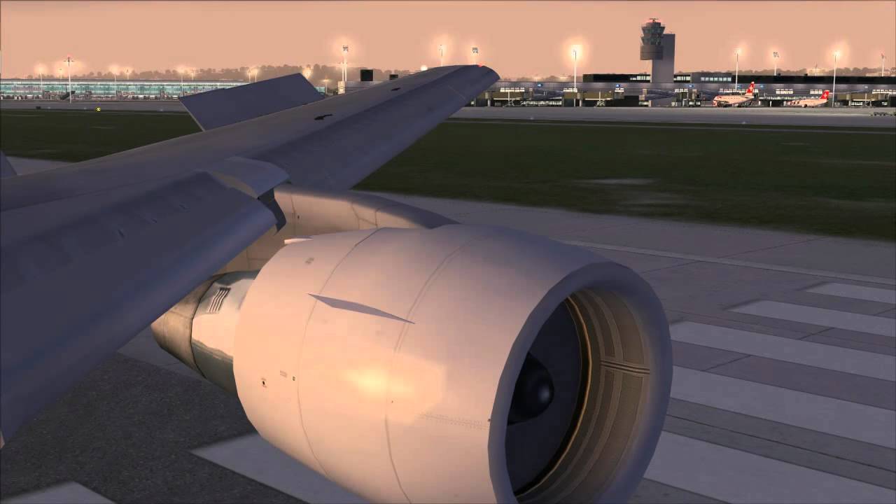 FS2004: Landing at Airport Zurich / Switzerland with B767 LTU.mp4