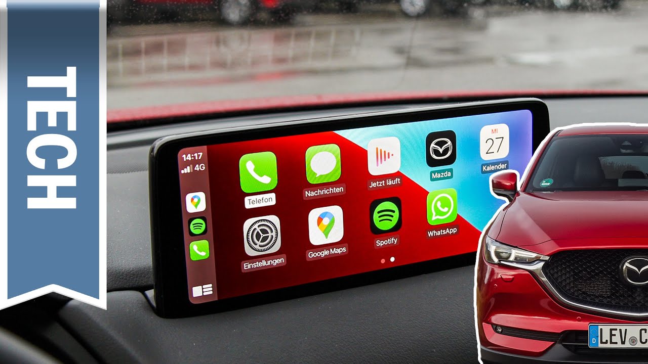 Neues 10,25 Zoll Infotainment im Mazda CX-5: Apple CarPlay, Navigation &  360 Grad Monitor im Test - YouTube