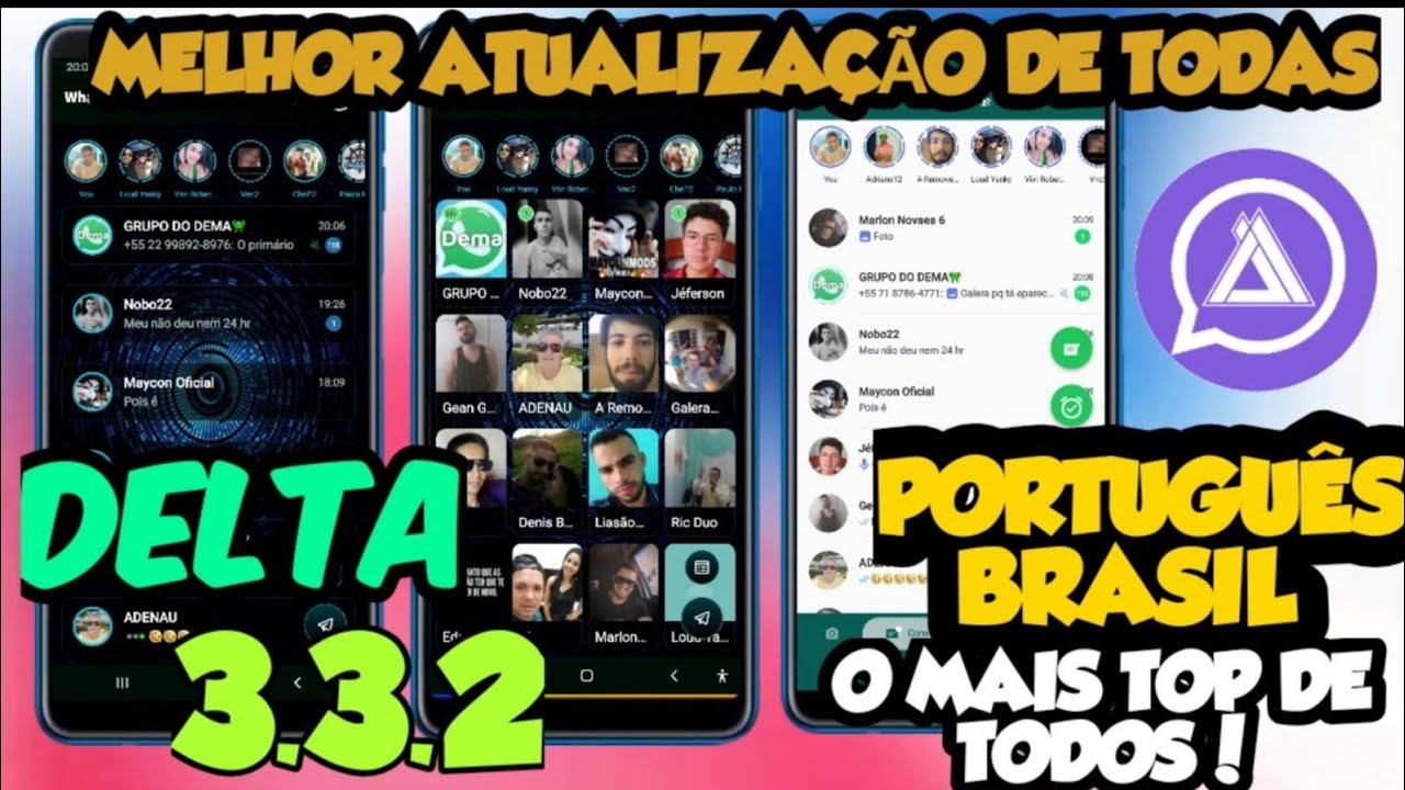 NOVO DELTA WHATSAPP COM EFEITOS NEON V3.3.2 EM PORTUGUÊS BRASIL