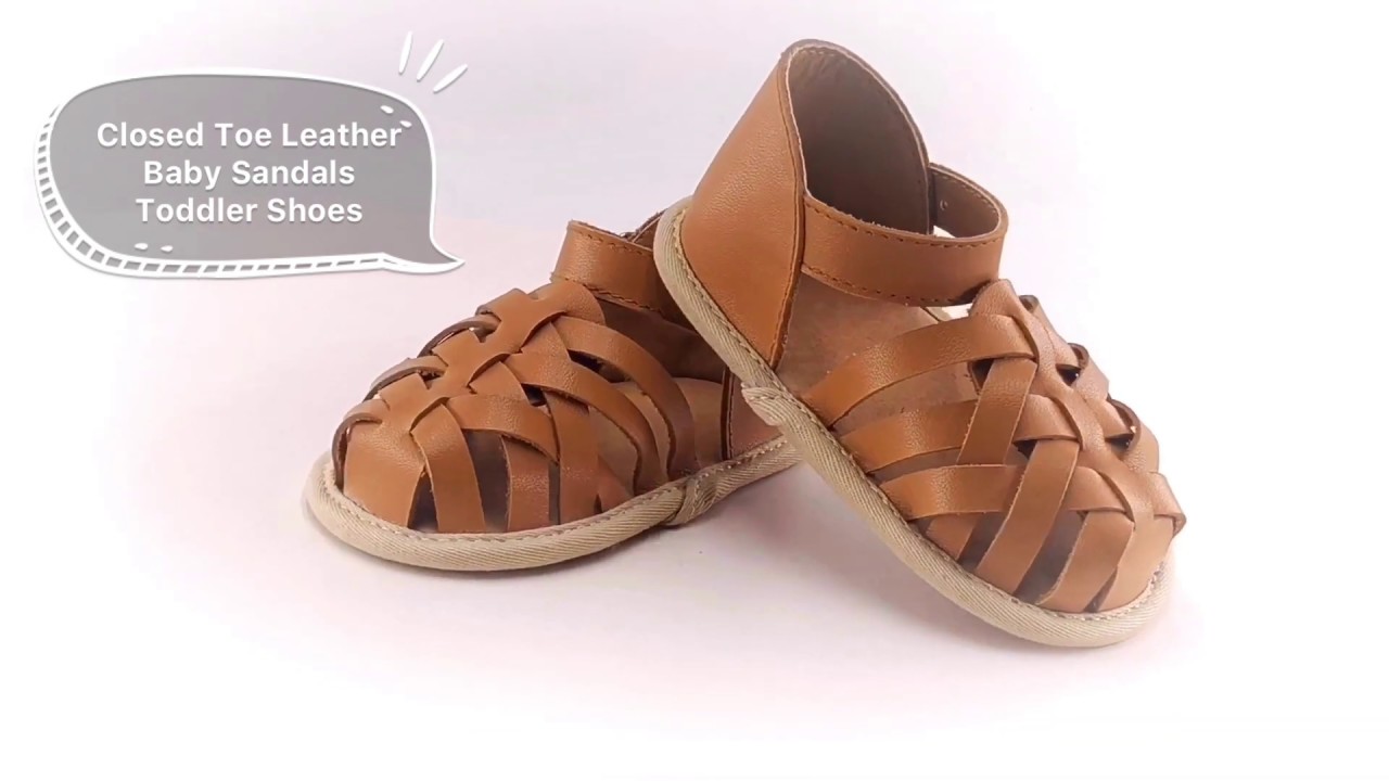 Closed Toe Leather Baby Sandals Toddler Shoes