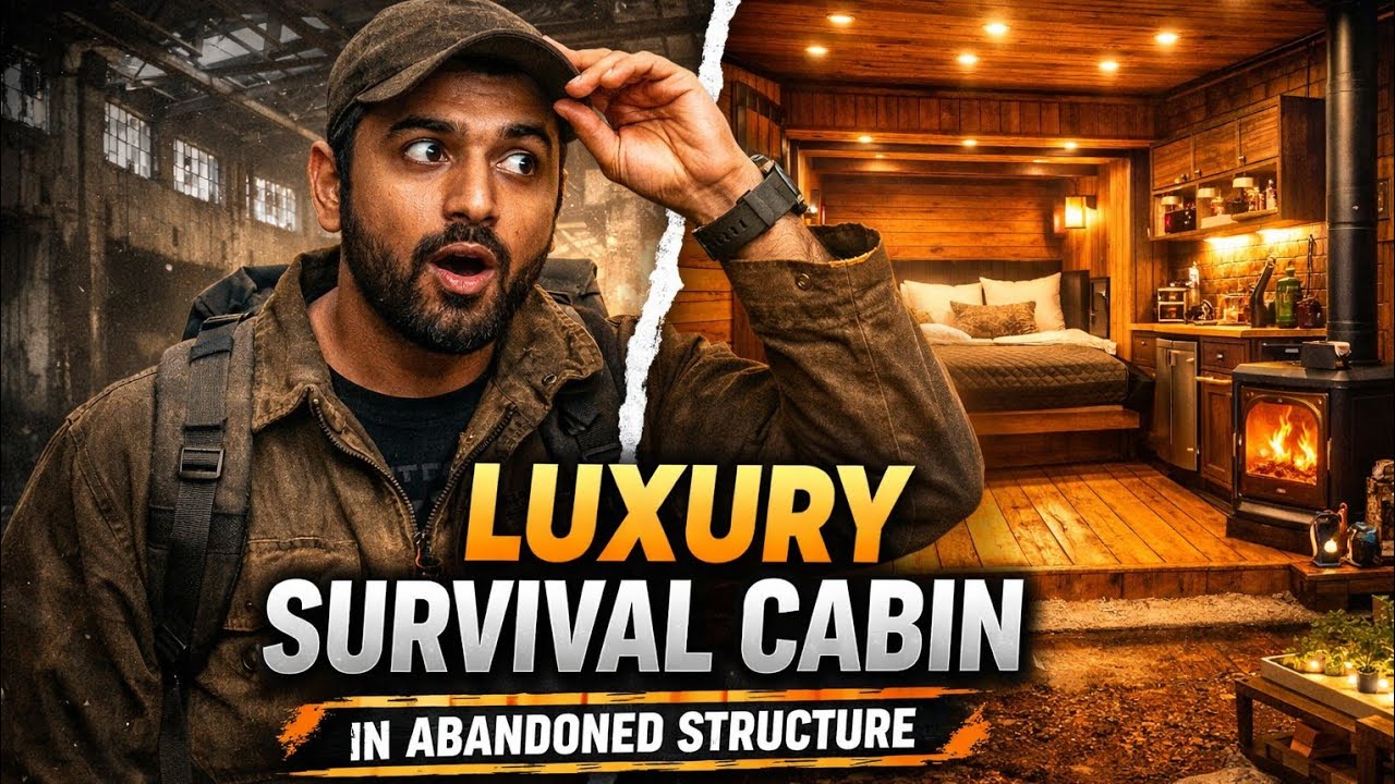 Building a Luxury Survival Cabin Inside an Abandoned Warehouse | Full Off-Grid Transformation
