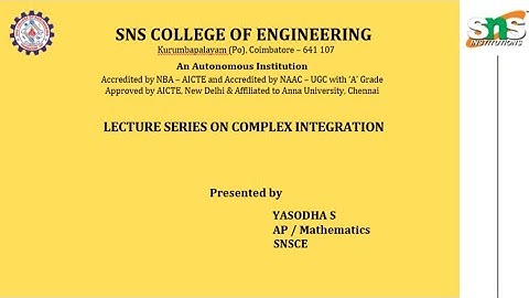 Complex integration | Complex analysis and Laplace Transforms | SNS Institutions
