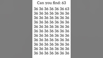 Can you find 63? If you find comment,otherwise share. #juegos #brainteasers #iq #eyetest #500k #find