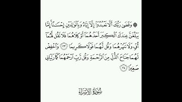سورة الإسراء - (٢٣) (٢٤)