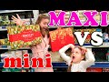 24 ЧАСА Только ГИГАНТСКИЕ и мини ПРОДУКТЫ MAXI VS mini ЧЕЛЛЕНДЖ Лика VS Милана