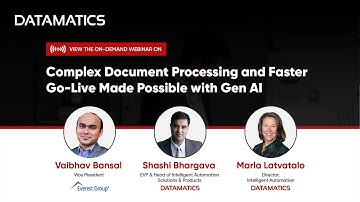 On Demand Webinar: Complex Document Processing and Faster Go-Live Made Possible with Gen AI