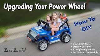Modifying / Upgrading Jeep Power Wheel: 20V Conversion with Stage V Gears and Brake Reduction Module