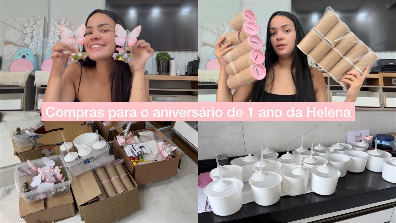 COMPRAS PARA O ANIVERSÁRIO DE 1 ANO DA HELENA | REVELEI O TEMA 🥹🩷