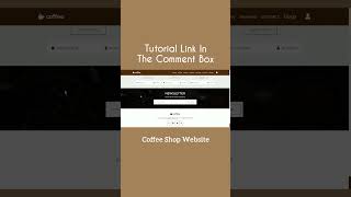 Responsive Coffee Shop Website | #shorts