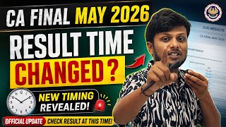 CA final May 2026 Result Timing 