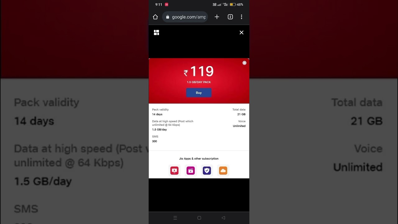 Jio ₹119 & ₹209 plan Closed