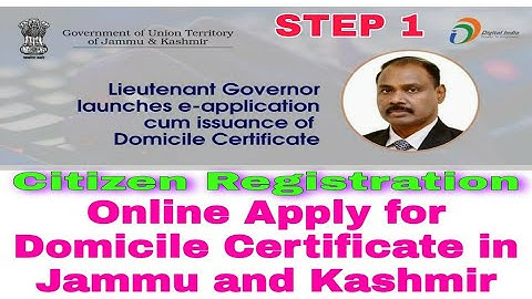 Apply Domicile Certificate online in jammu kashmir | Citizen Registration | Domicile Certificate JK