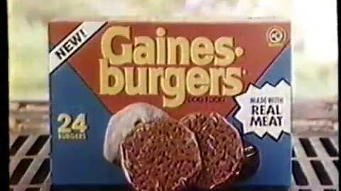 1981 *New* Gaines Burgers Dog Food TV Commercial