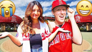 DODGERS FAN LOSES BET AND HAS TO BUY ANGELS JERSEY! | Kleschka Vlogs