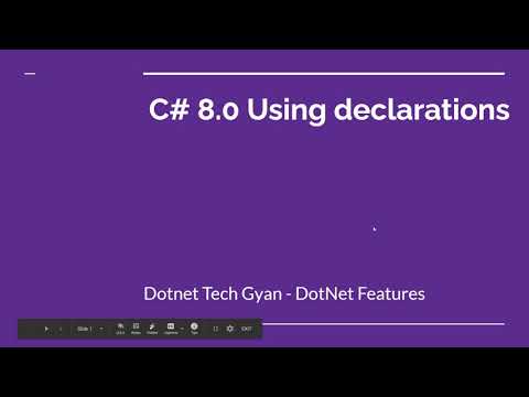 C# 8.0 Feature- Using Declaration