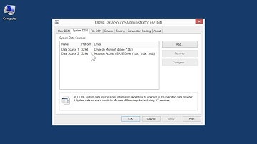 Windows 8.0 Professional - View System Data Sources in ODBC Data Source
