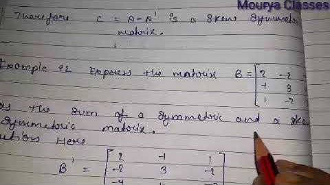 Maths || class 12th  || Chapter 3 || Matrices  || Example 22 || Mourya Classes ||