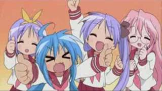 Kaeshite! Knee Socks (Lucky Star)
This song is called Kaeshite! Knee Socks. It is sung by Aya Hirano (Konata Izumi), Katou Emiri (Kagami Hiiragi), Fukuhara Kaori (Tsukasa Hiiragi), and Endou Aya (Miyuki Takara). Kaeshite! Knee Socks (Lucky Star)