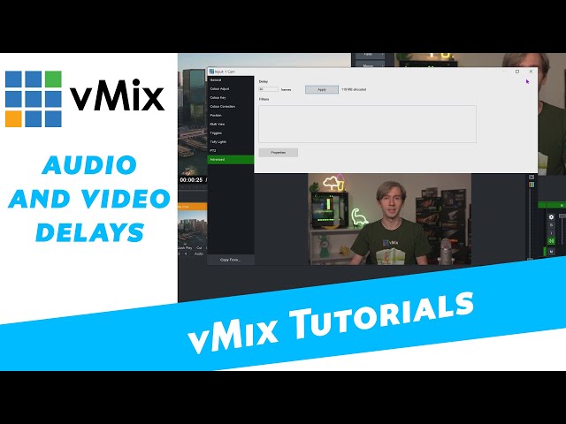 Setting an audio or video delay on your vMix Inputs. Sync up your live  production! 