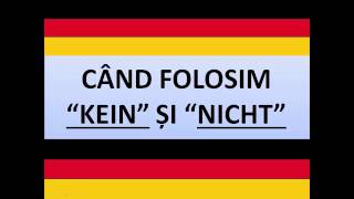 When to use KEIN and NICHT in German