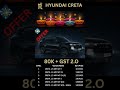 Hyundai Creta 2025 Diwali Offer 🎉 ₹80K+ Discount &amp; GST 2.0 💥 Biggest Price Drop #Creta #shortsfeed