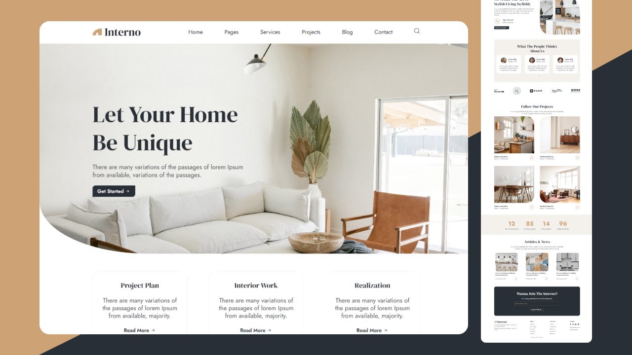 Design a Stunning Interior Designer Landing Page  HTML CSS  Vanilla JS Tutorial