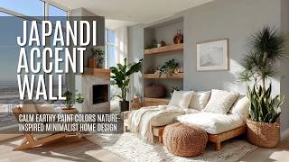 🌿🏡 Japandi Accent Walls with Calm Earthy Paint Colors Nature-Inspired Minimalist Home Design