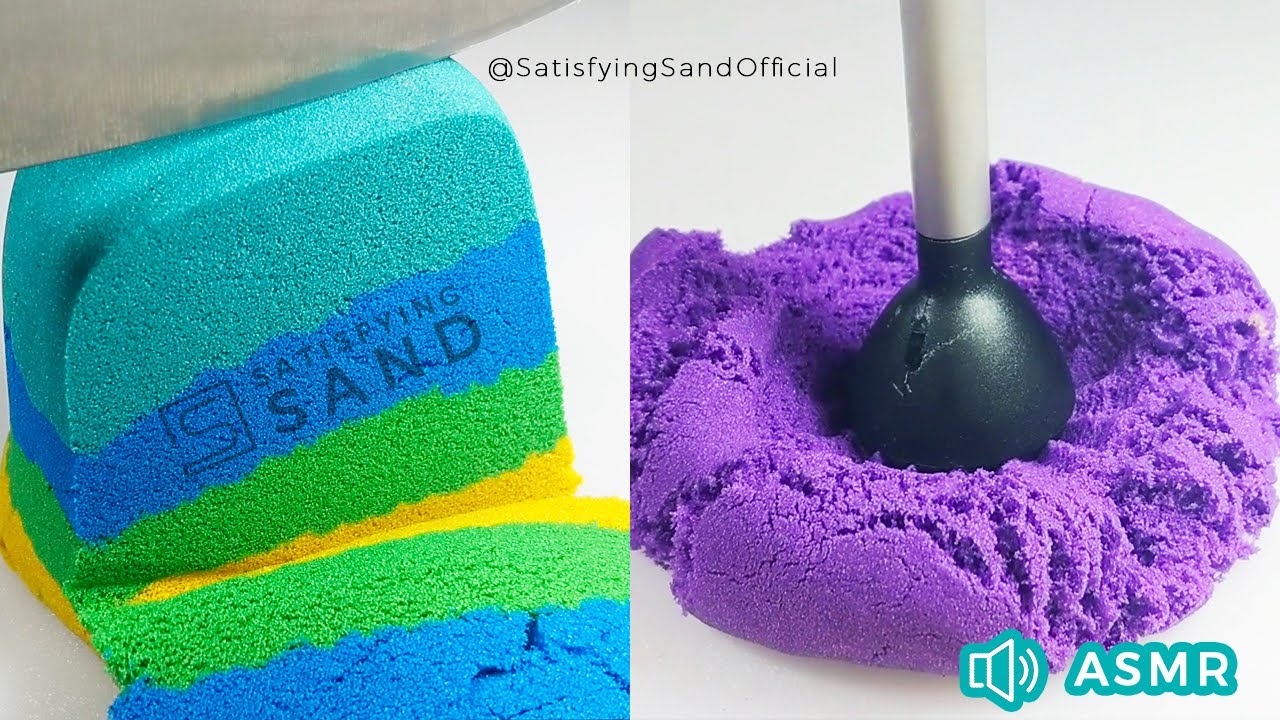 Relaxing and Oddly Satisfying Kinetic Sand Cutting ASMR Video - Mini 9 ...