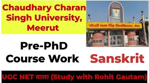 Pre-PhD Course Work II Chaudhary Charan Singh University PhD Notice II CCSU PhD Information II