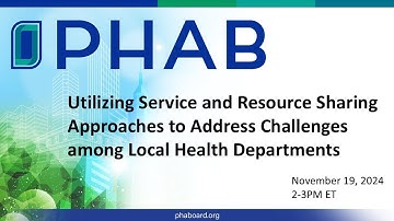 Service and Resource Sharing: Solutions for Local Health Departments