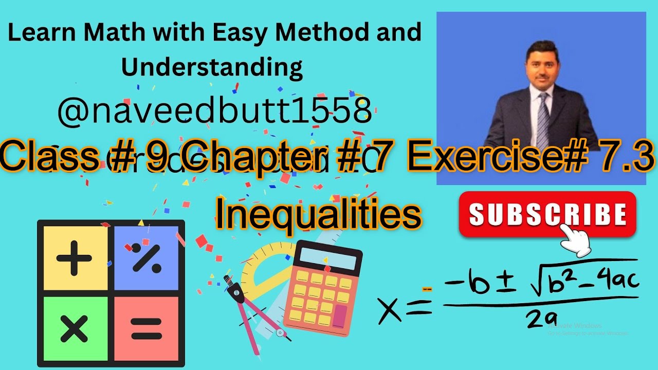 Math 9th Class Chapter # 7 Exercise # 7.3 What is Inequalities ...