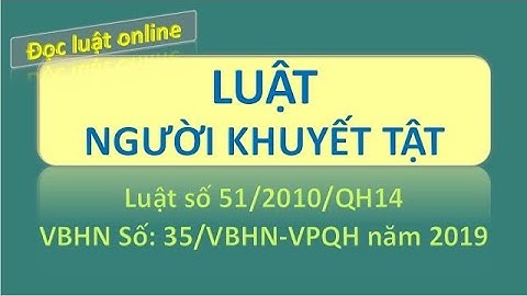 [Đọc luật - Bản full) VBHN Luật người khuyết tật năm 2019